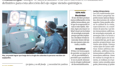 Femtosecond laser, the most advanced technique for cataract surgery. Listín Diario Newspaper