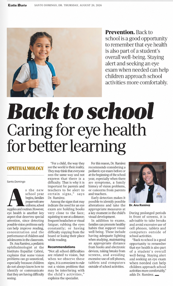 Back to school. Listin Diario Newspaper