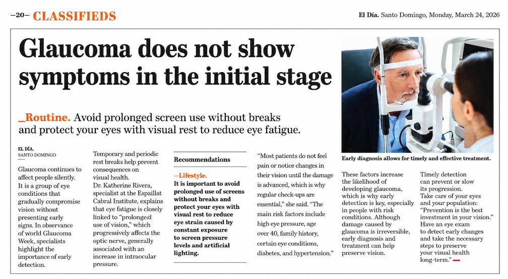 Glaucoma does not show symptoms in the initial stage