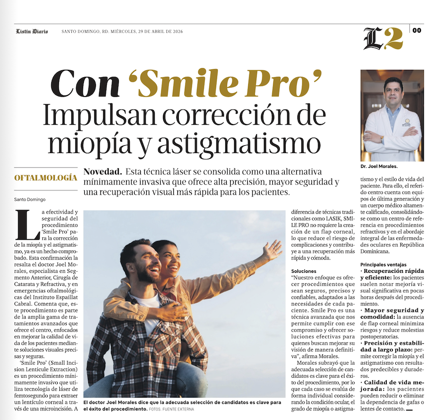 Impulsan correccion de miopia y astigmatismo con SMILE PRO