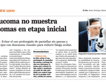 Leer noticia sobre:  24 de Marzo 2026 
 Glaucoma no muestra síntomas en etapa inicial. Periódico El Día 