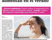 Leer noticia sobre:  03 de Agosto 2026 
 Las molestias oculares aumentan en el verano. Periódico El Día 