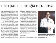 Leer noticia sobre:  09 de Agosto 2024 
 Nueva técnica para la cirugía refractiva. Periódico Listín Diario 